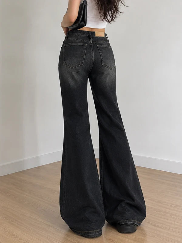 Fuji Black // Washed Bootcut Jeans