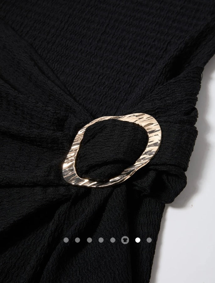 Gathered Bodycon Dress 001 // Black