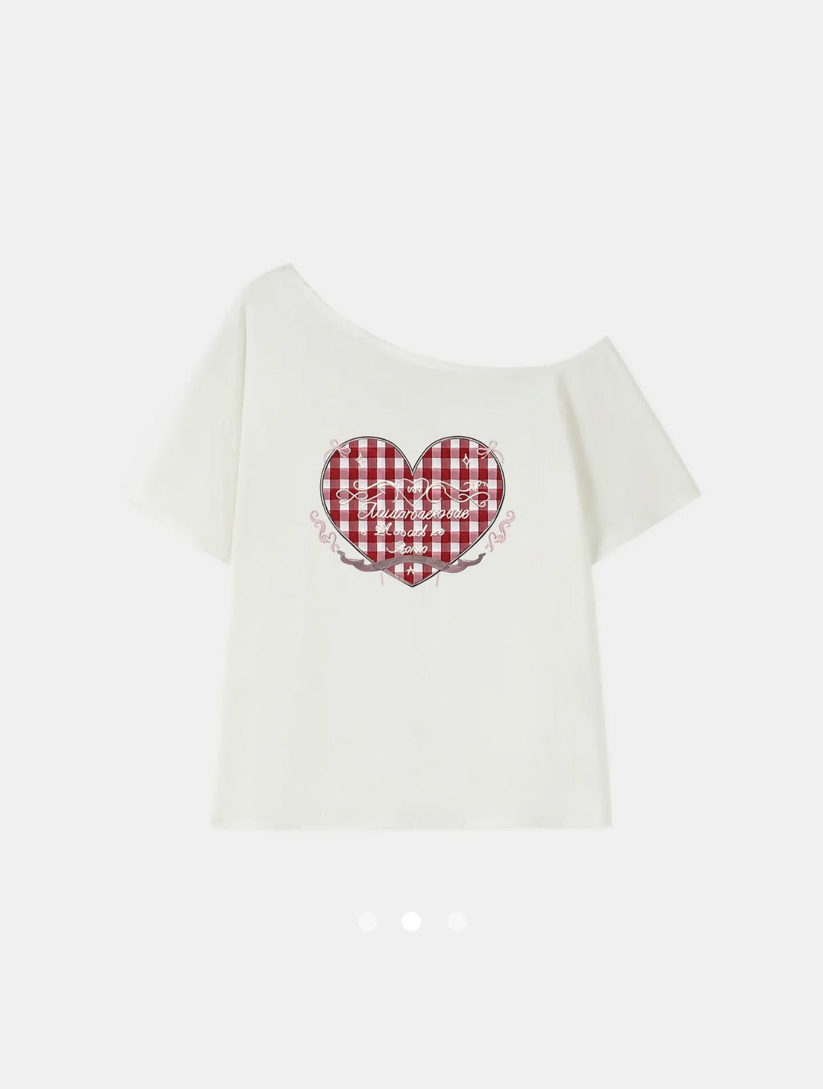 Heart Printed Pullover T-shirt // White