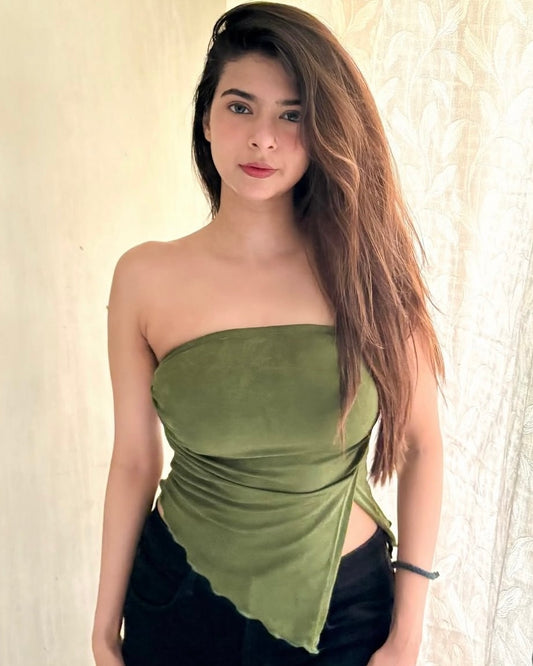 Shiny Tube Top // Green