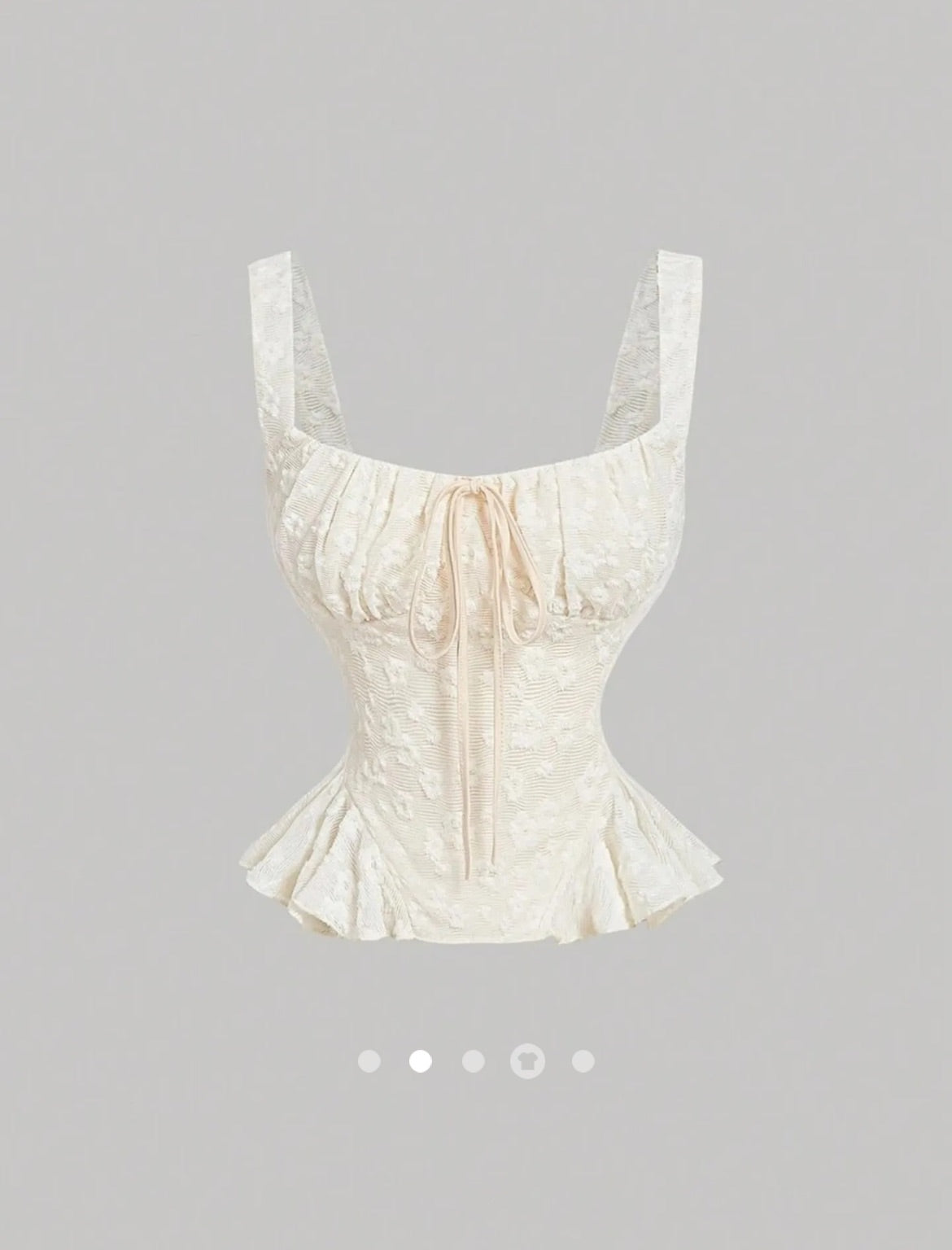 Romantic Lace Peplum Top // Beige
