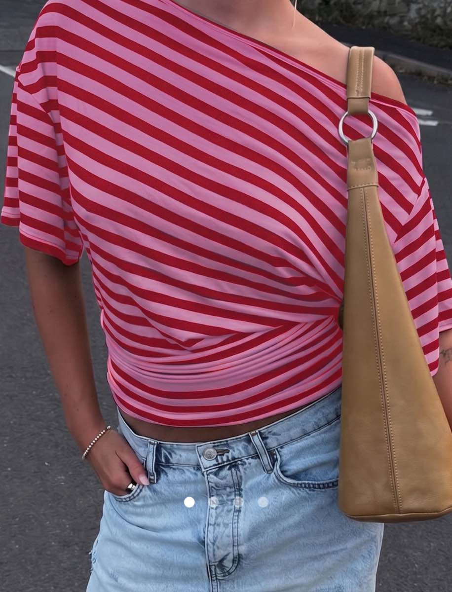 Gathered Pullover T-Shirt // Pink