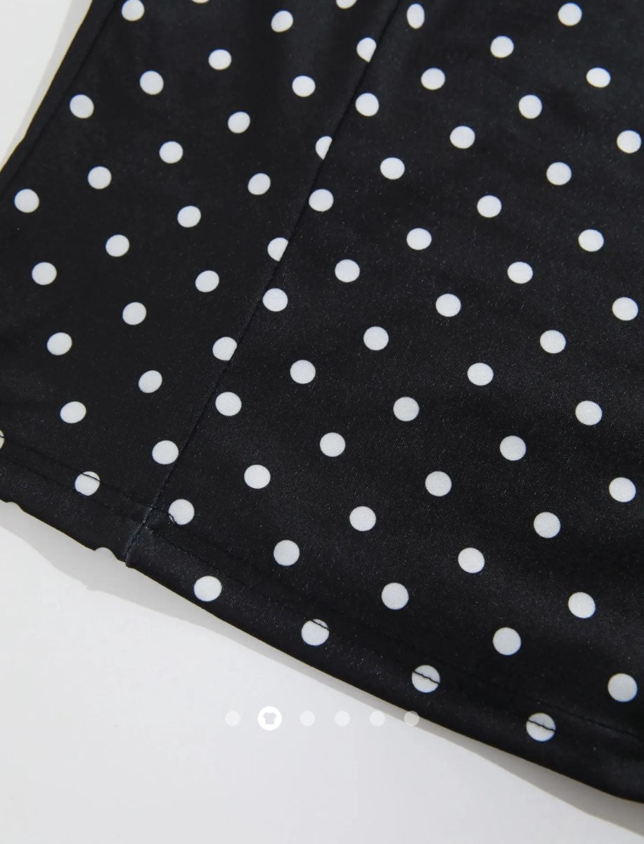 Polka Halter Top // Black