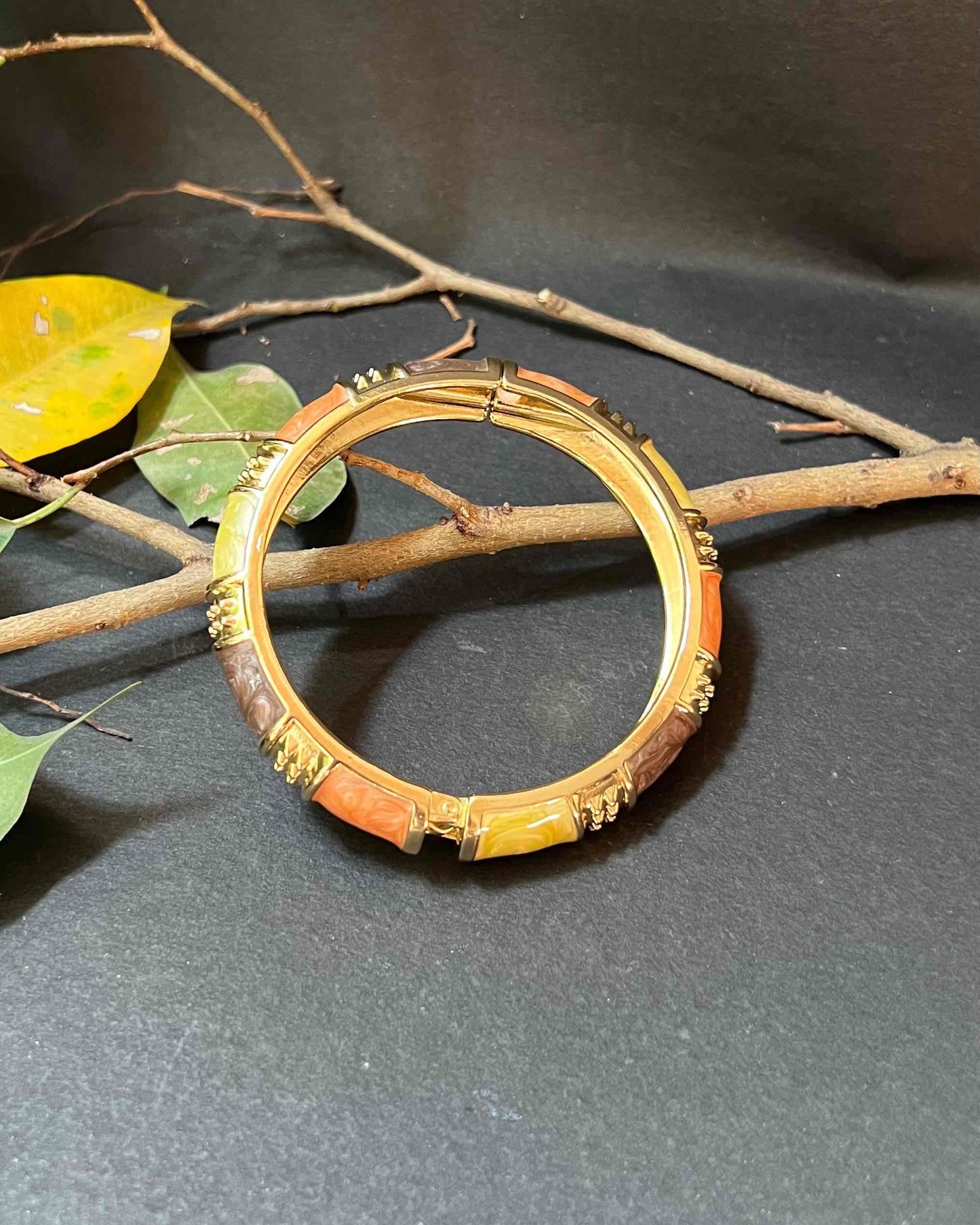 Chunky Bangle (Anti Tarnish) 026 // Brown