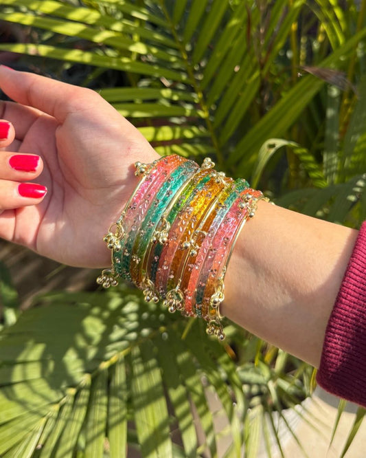 12 Bangles + 4 Ghungroo Set // Multi-Color