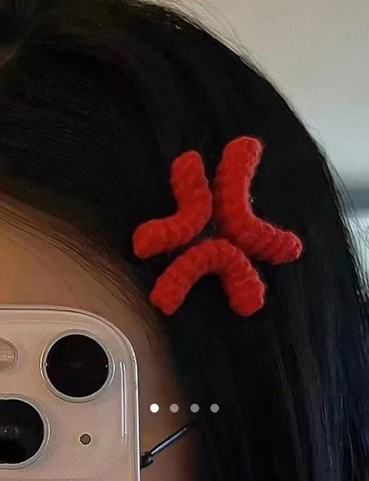 Angry Hair Clip // Red