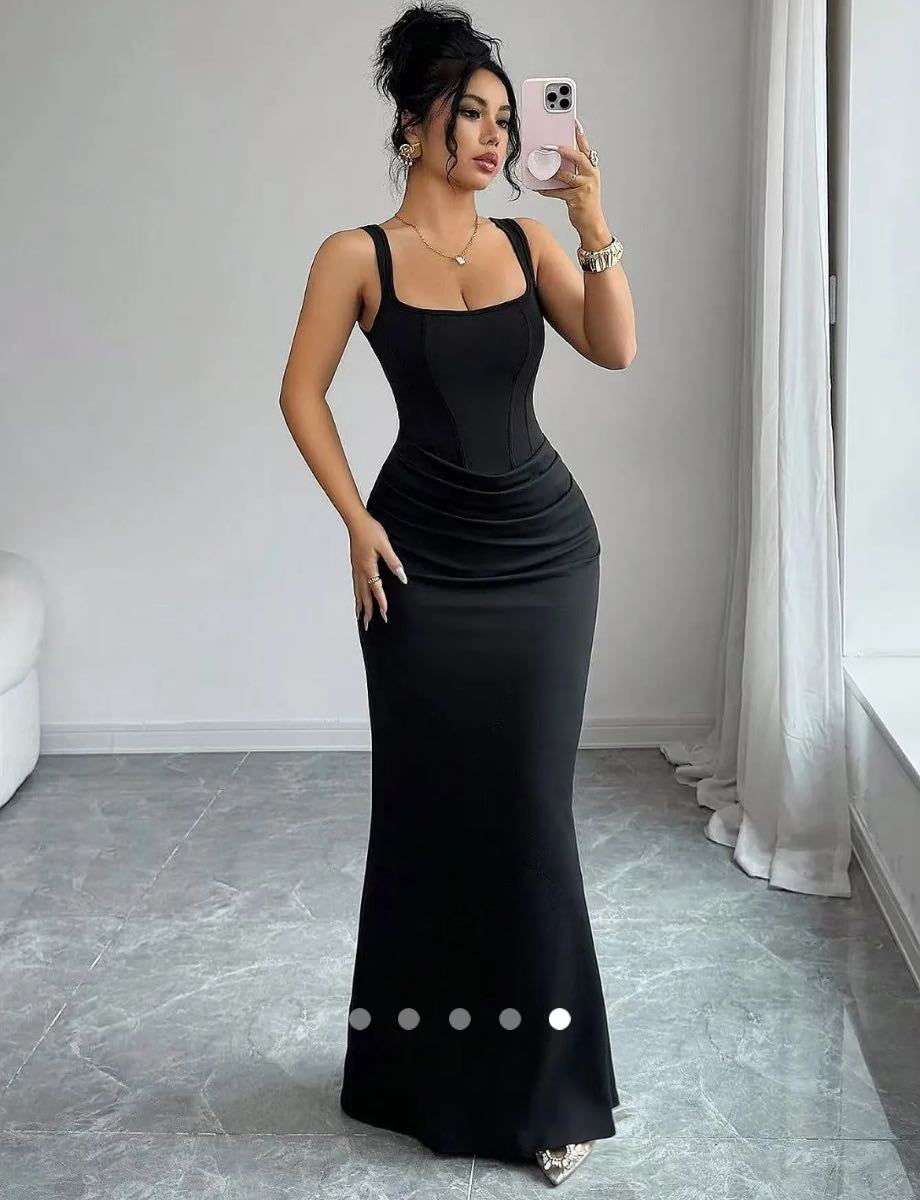 Corset Fishtail Dress // Black