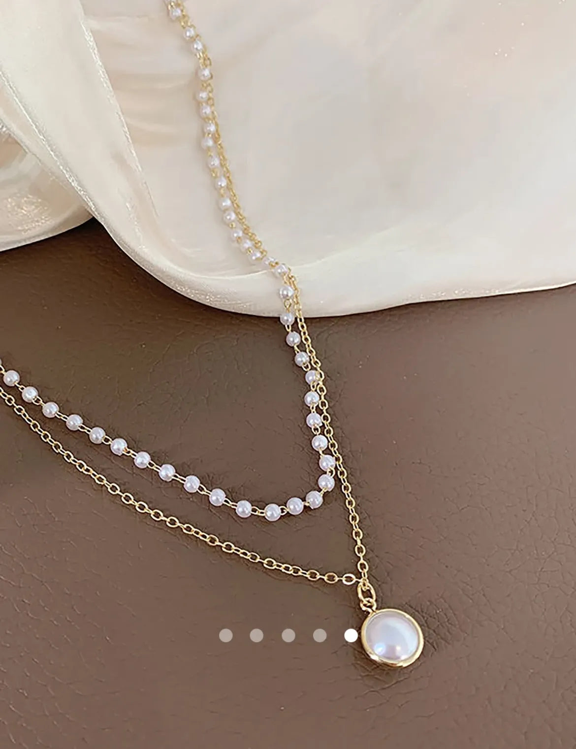 Pearl Multi Layer Necklace 028 // Gold