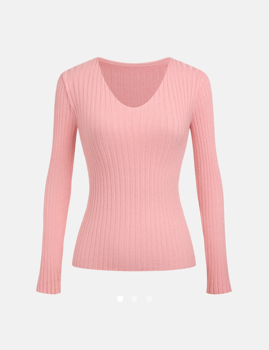 Cable Knit Top // Pink