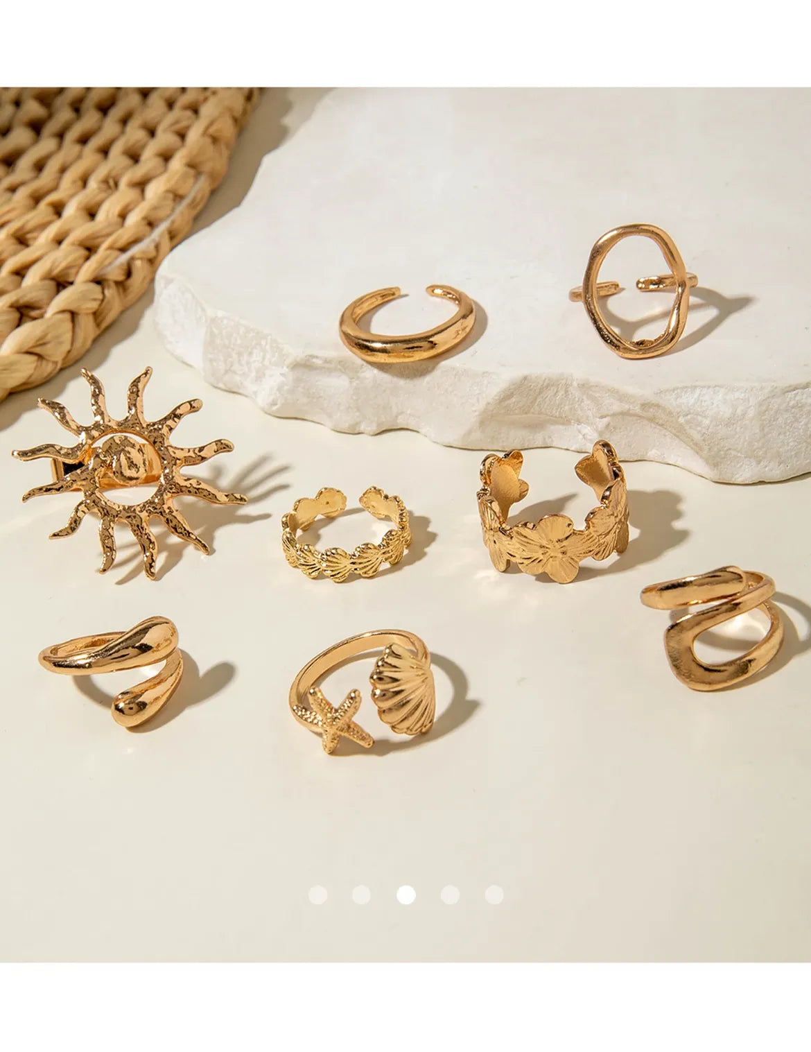 Shell Ring Set 017 // Gold