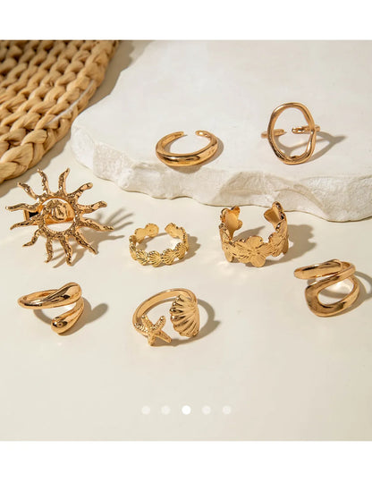 Shell Ring Set 017 // Gold
