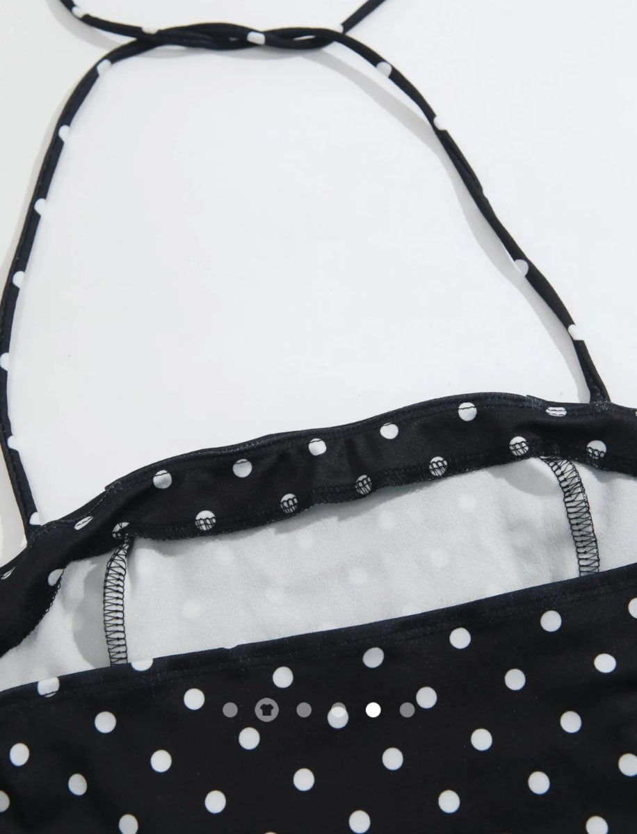 Polka Halter Top // Black