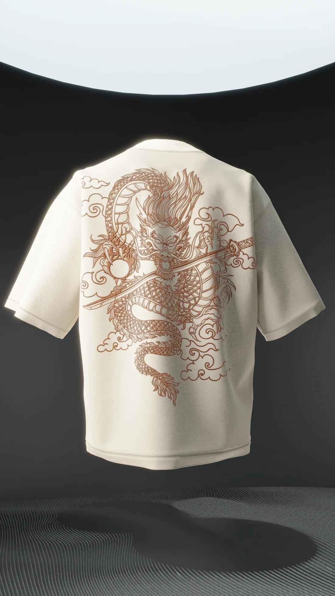 DRAGON Beige // Puff Print - Heavy Weight 240 GSM