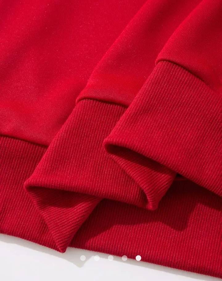 Slogan Off Shoulder Sweatshirt // Red