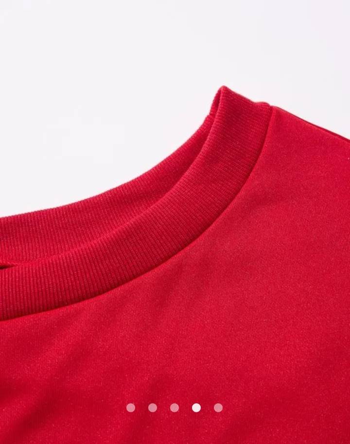 Slogan Off Shoulder Sweatshirt // Red