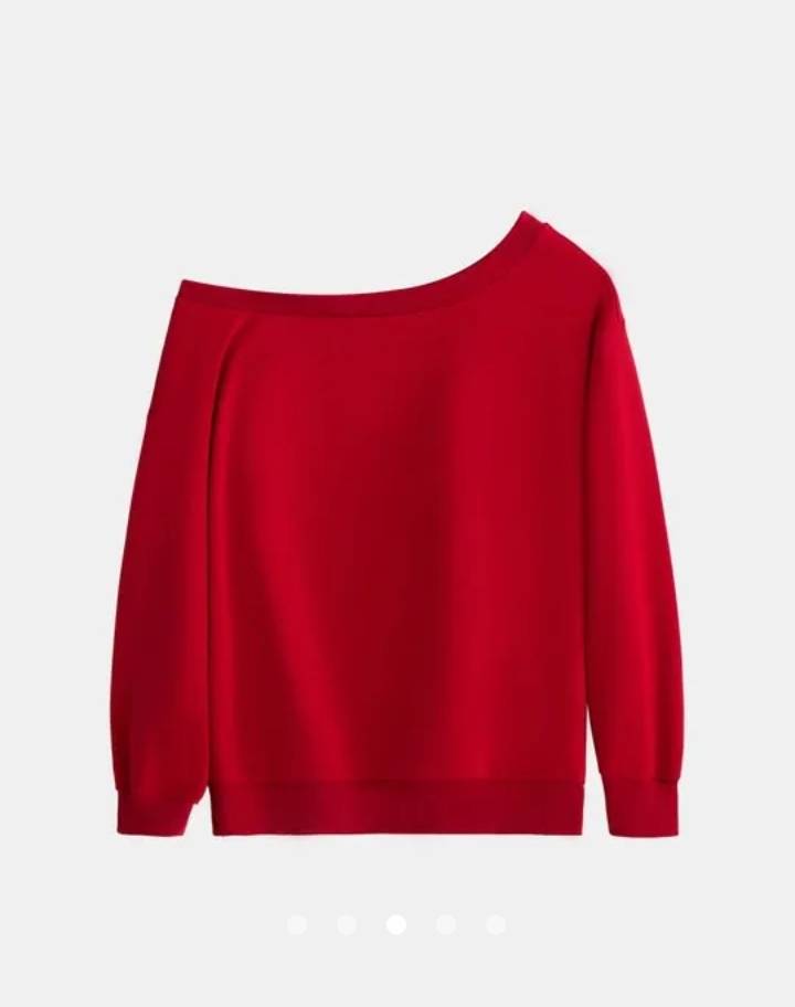 Slogan Off Shoulder Sweatshirt // Red