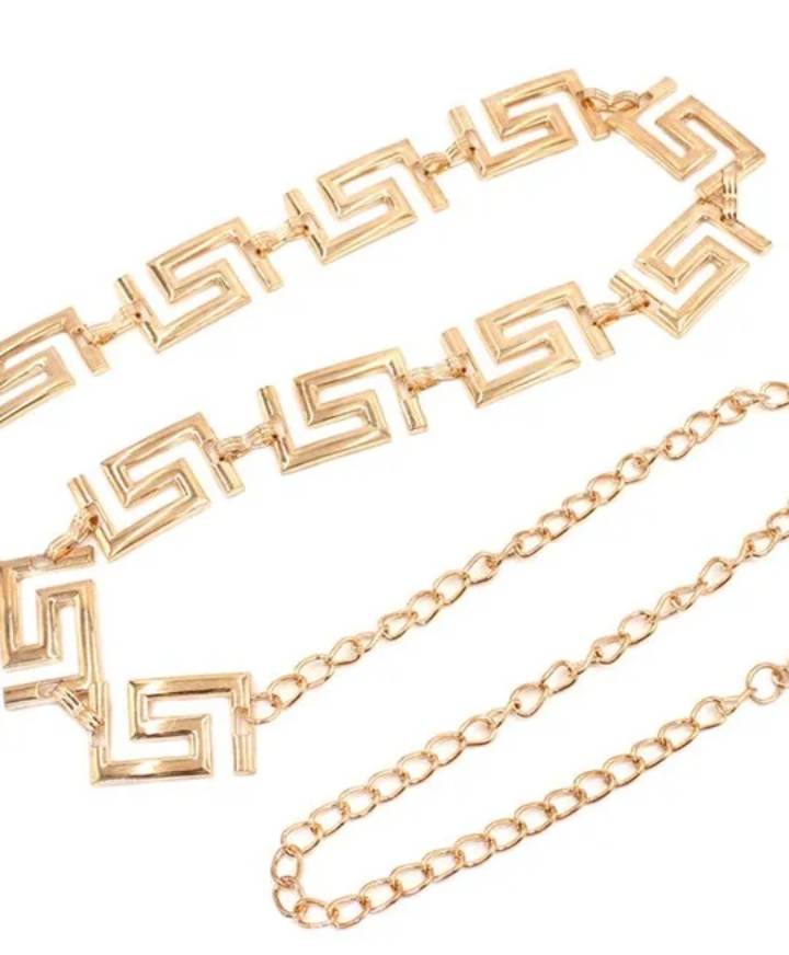 Solid Waist Chain Belt // Gold