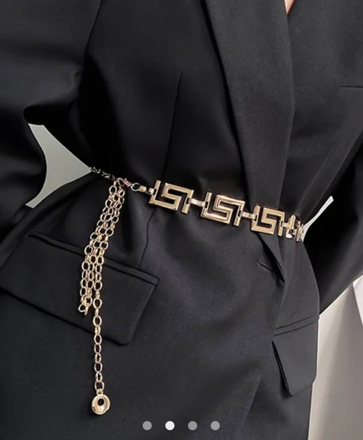 Solid Waist Chain Belt // Gold