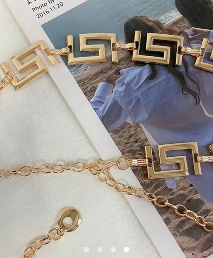 Solid Waist Chain Belt // Gold