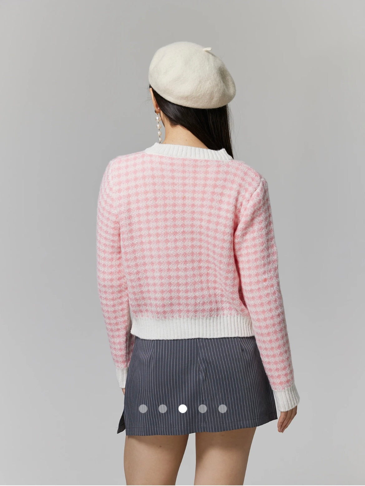 Color Block Knit Cardigan // Pink