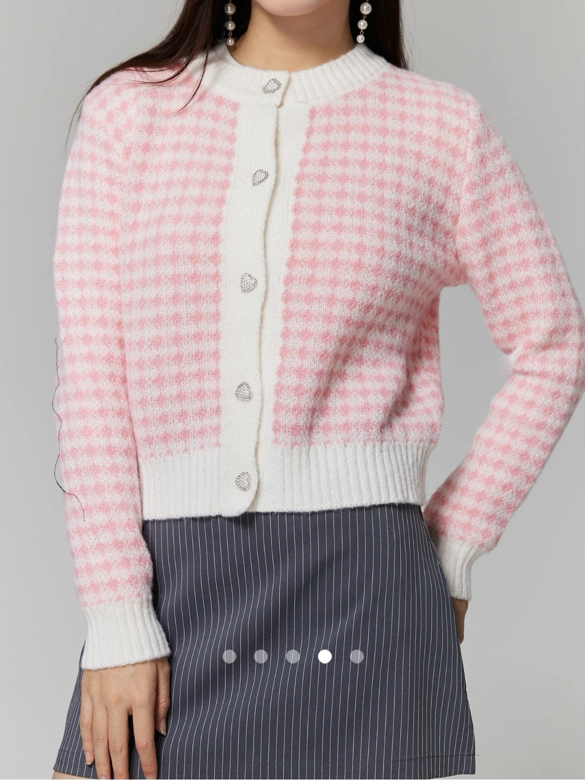 Color Block Knit Cardigan // Pink