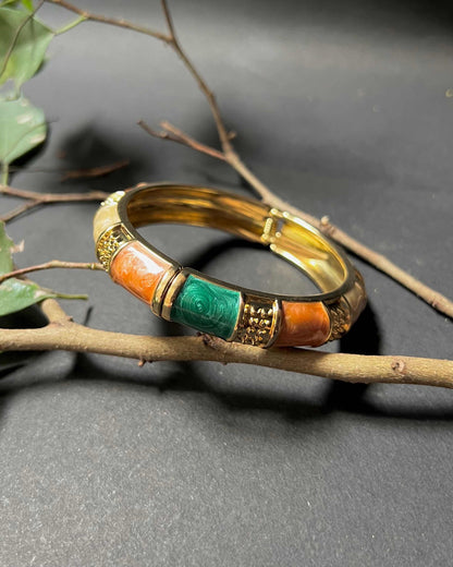 Chunky Bangle (Anti Tarnish) 027 // Green