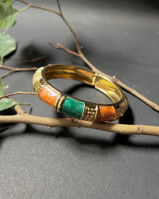 Chunky Bangle (Anti Tarnish) 027 // Green