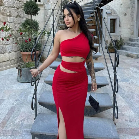 Cut Out Bodycon Dress // Red