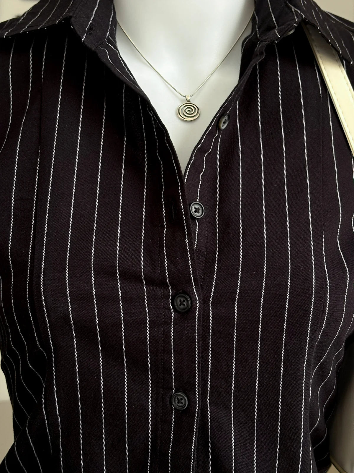 Black // Striped Flared Sleeve Shirt