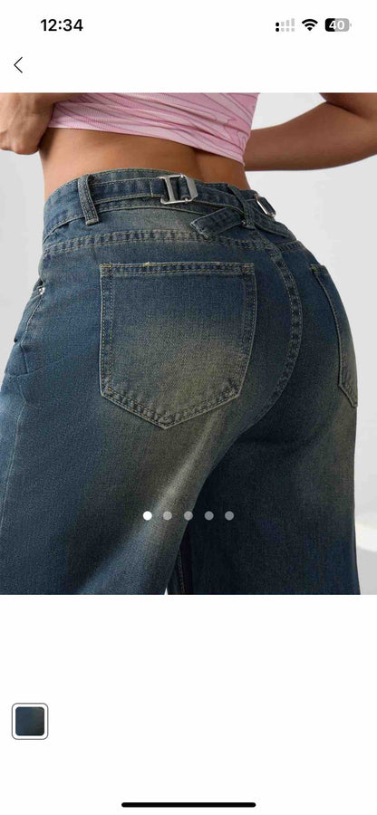 Mid Rise Straight Leg Jeans 003 // Dark Blue