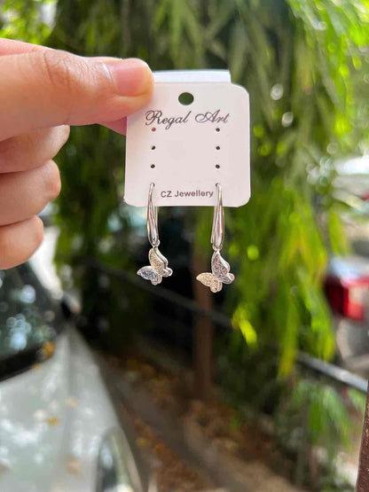 Butterfly Earrings // Silver