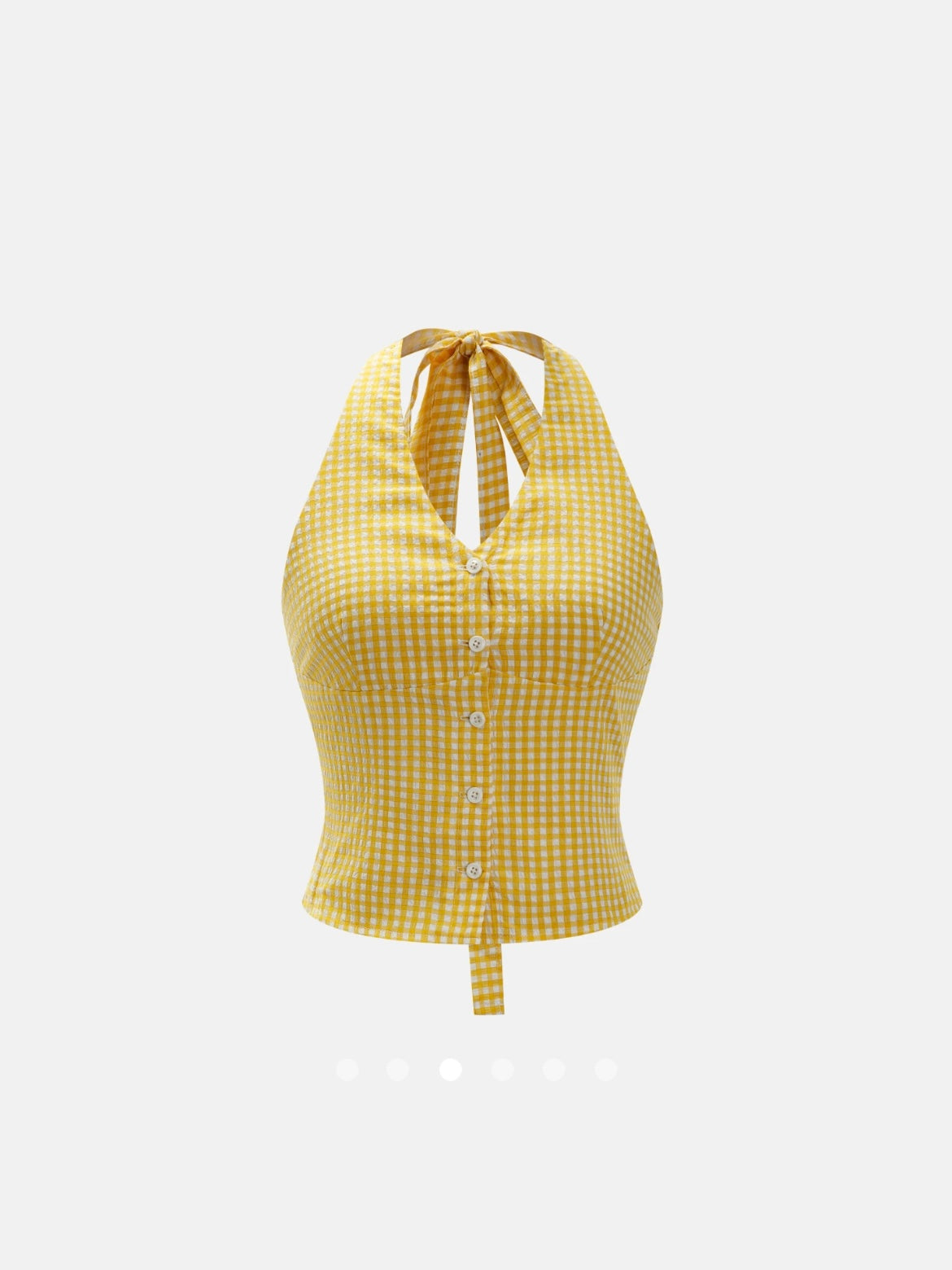 Gingham Halter Neck Top // Yellow