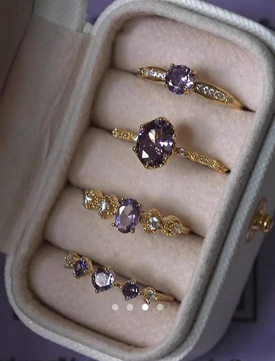 Ring Set 015 // Gold-Purple