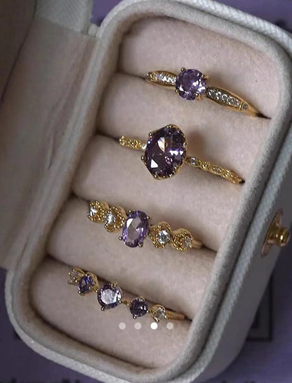Ring Set 015 // Gold-Purple