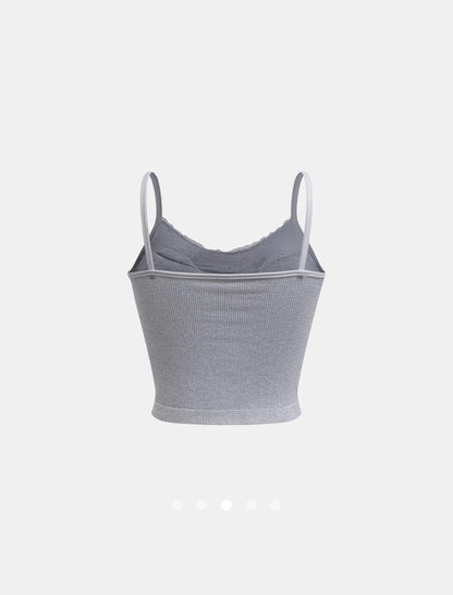 Padded Lace Top // Grey