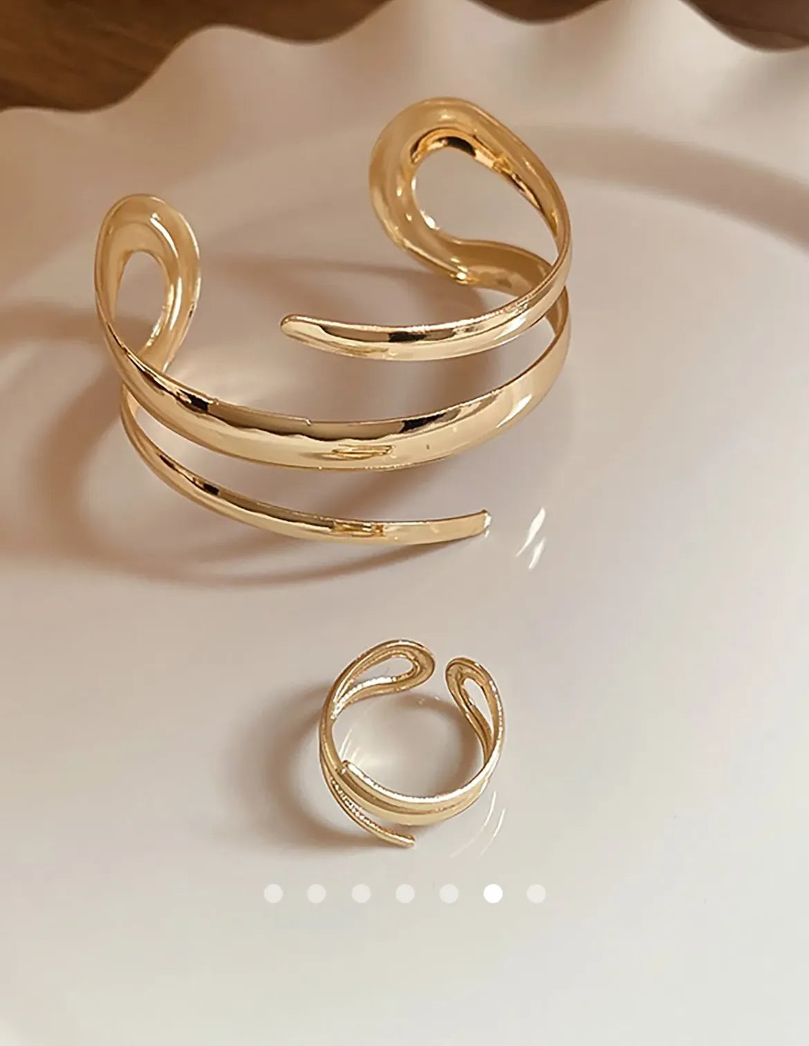 Bracelet & Ring Set (2pc) // Gold