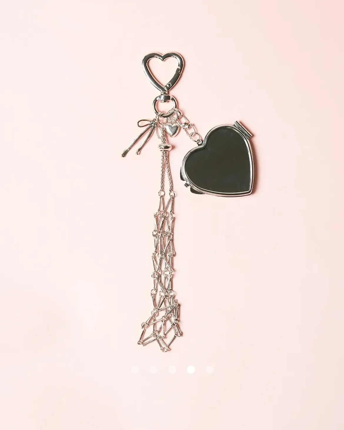 Heart Bag Charm // Silver