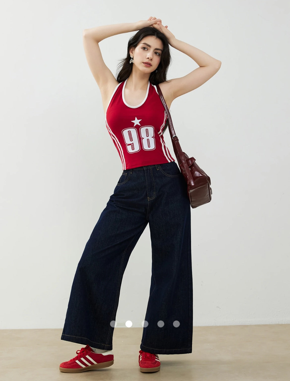 Halter Neck Top // White-Red