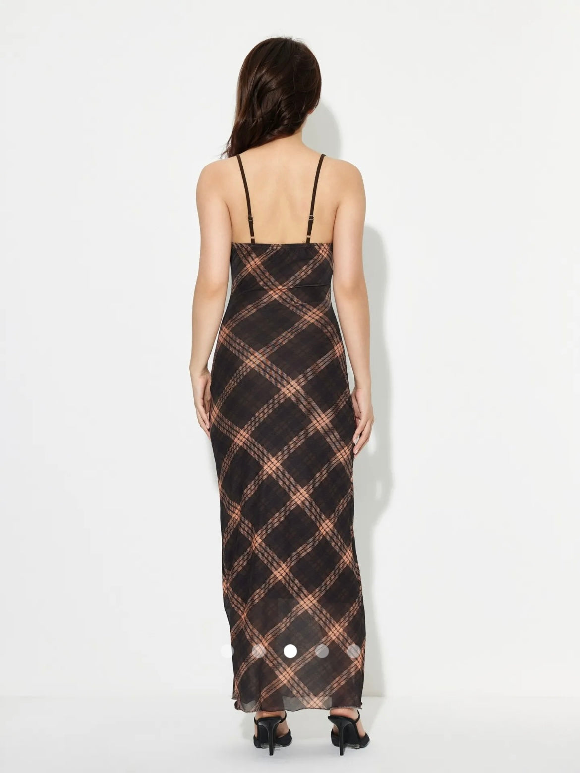 Checkered Maxi Dress // Brown