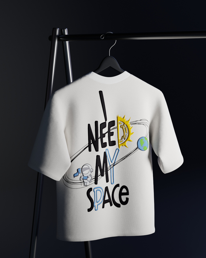 I Need My Space Oversized T-shirt // White