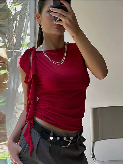 Ruffle Top // Rich Red