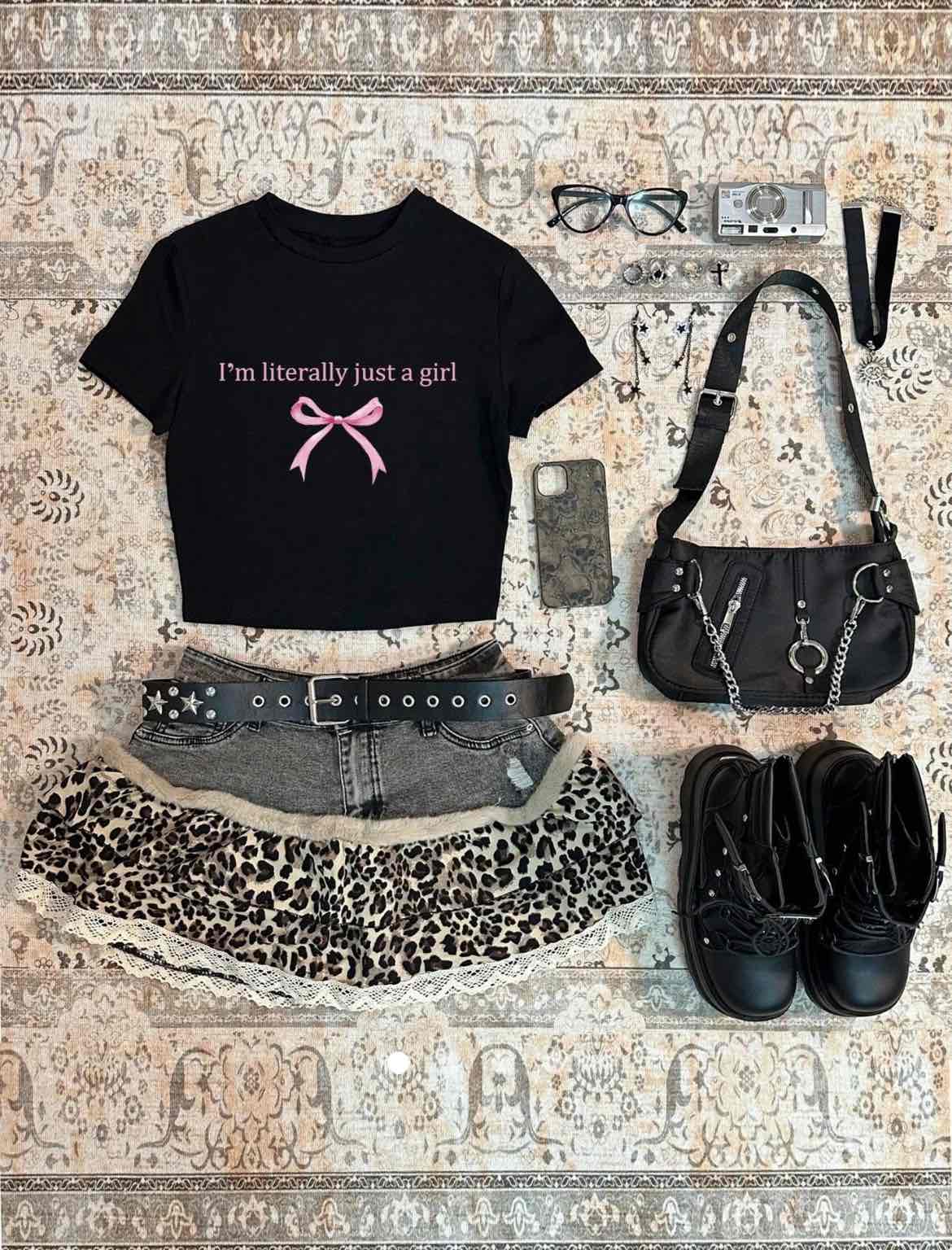 I’m literally just a girl tee // Black