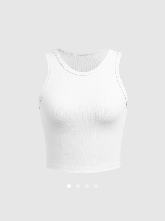 Crop Tank Top (Slightly Sheer) // White