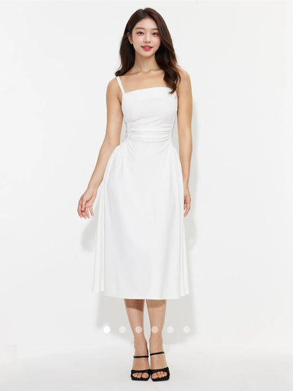 Gathered Dress // White