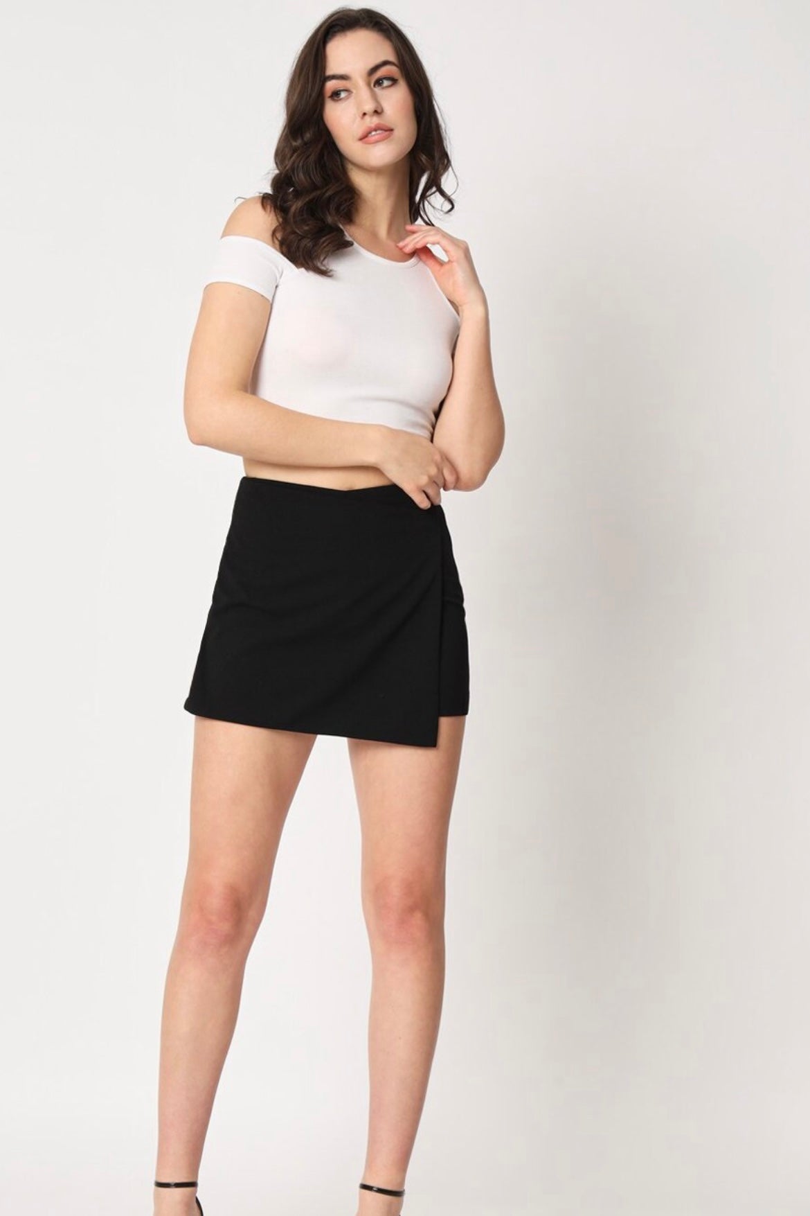 High Waist Mini Skorts // Black