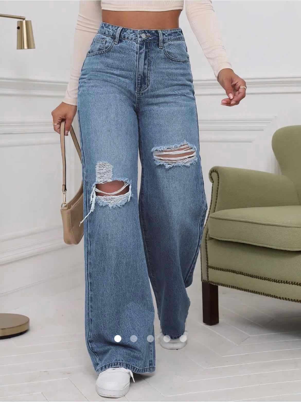 High Waist Straight Leg Jeans 004 // Blue