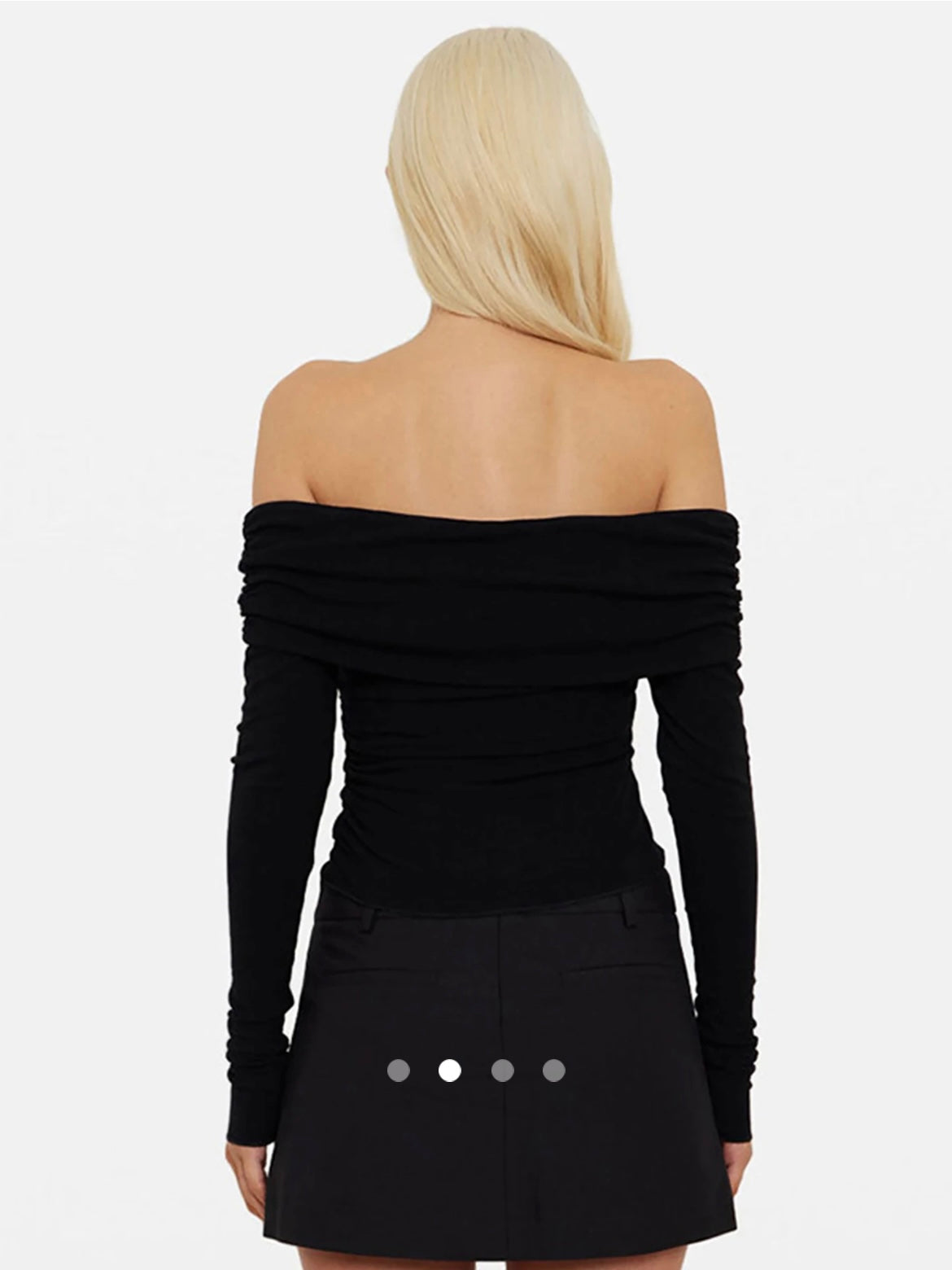 Gathered Off-Shoulder Top // Black