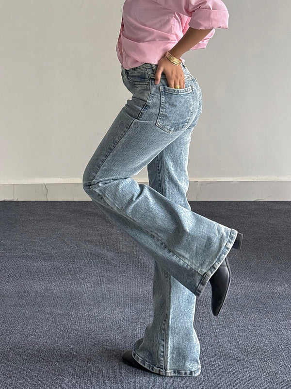 Premium Tinted Bootcut Jeans // Retro Blue