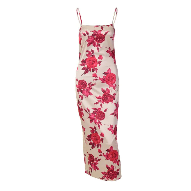 Kylie Inspired Floral Maxi Dress // Red