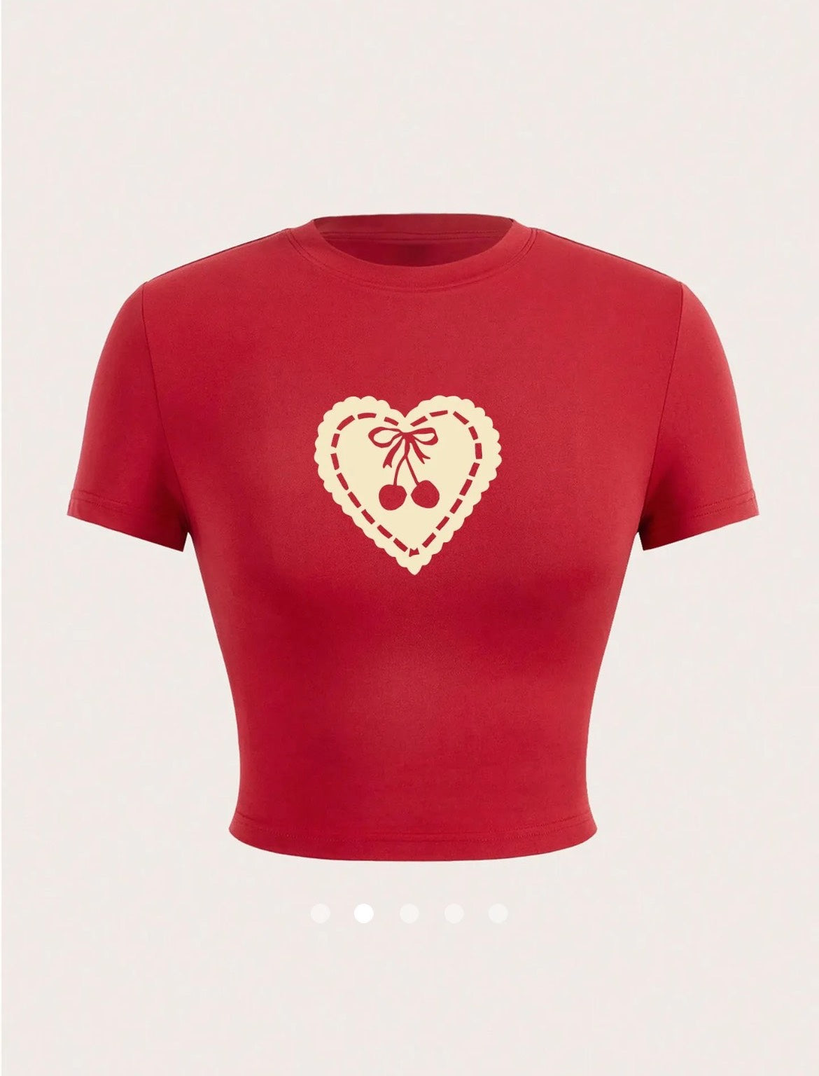 Heart Printed Tee // Red